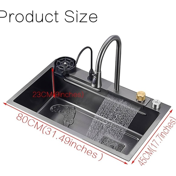 Tatayosi 33 Inch Gunmetal Black Stainless Steel Double Bowl  Black Stainless Steel Kitchen Sink with Accessories